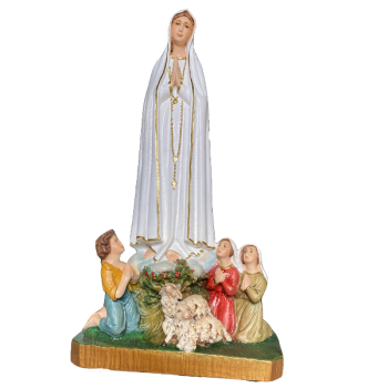 Virgen de Fátima 27 cm con pastores