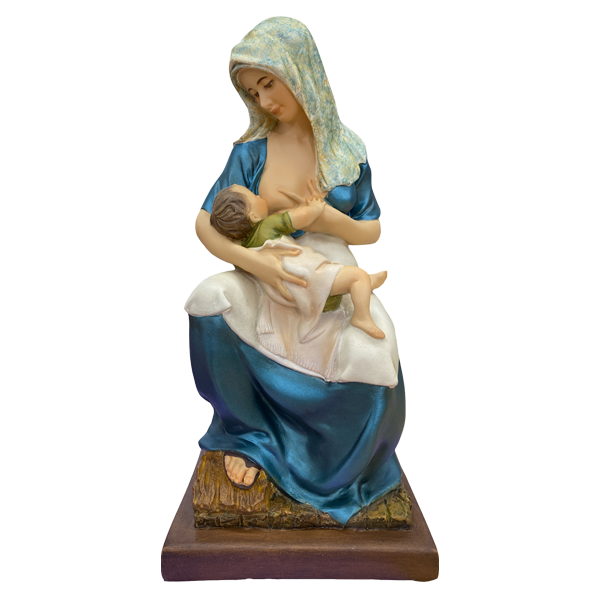 Virgen de la Lactancia 30 cm azul